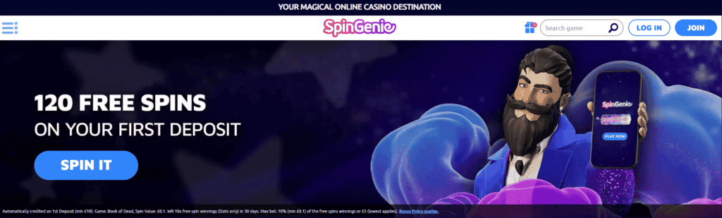 SPIN GENIE WELCOME BONUS FREE SPINS