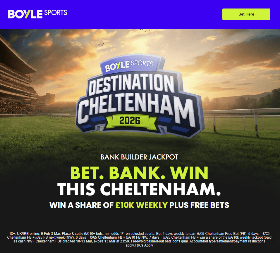 boylesports bank builder jackpot: cheltenham festival