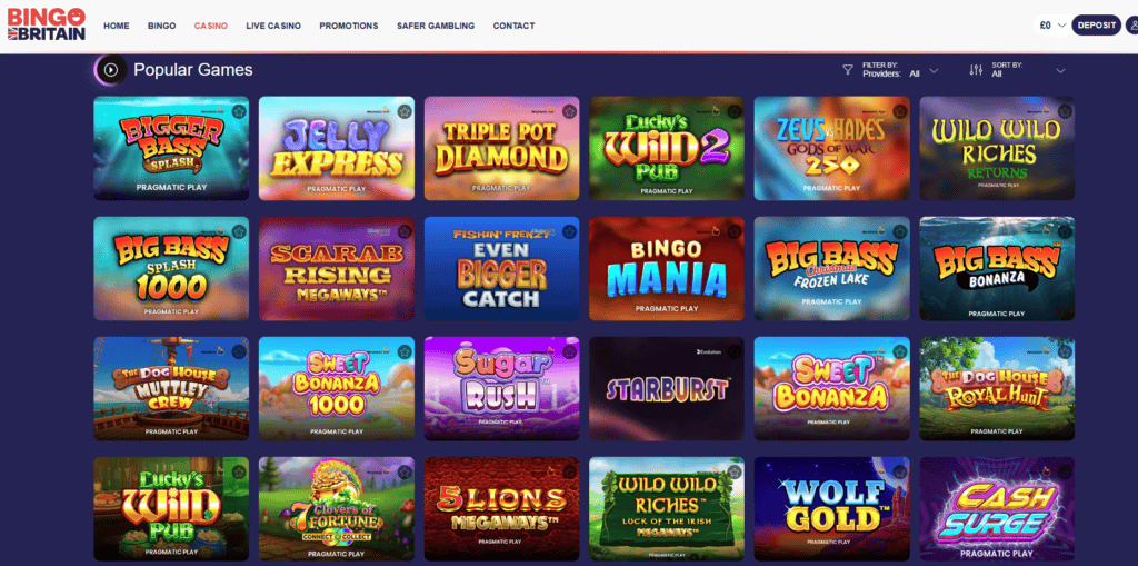 bingo britain slot and casino games
